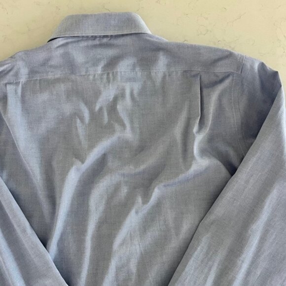 Lauren Ralph Lauren Lg Slv Button Down Slim Fit Cotton Shirt Blue Sz 16 12 NWOT - Picture 8 of 12